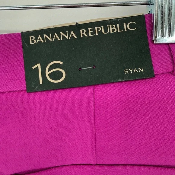 BANANA REPUBLIC RYAN DRESS PANTS FUCHSIA NWT SIZE 16 - Picture 7 of 11